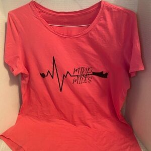 Pink Graphic Tee with Heartbeat Design
